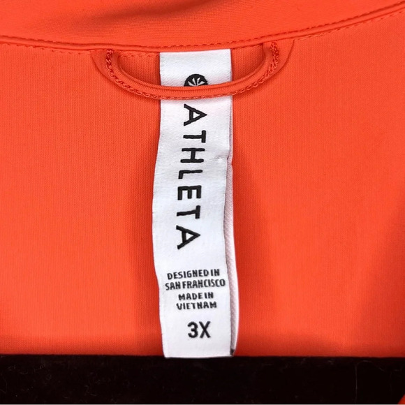 NWT ATHLETA Urbanite Orange UPF 50 Buttondown Top - Picture 9 of 13